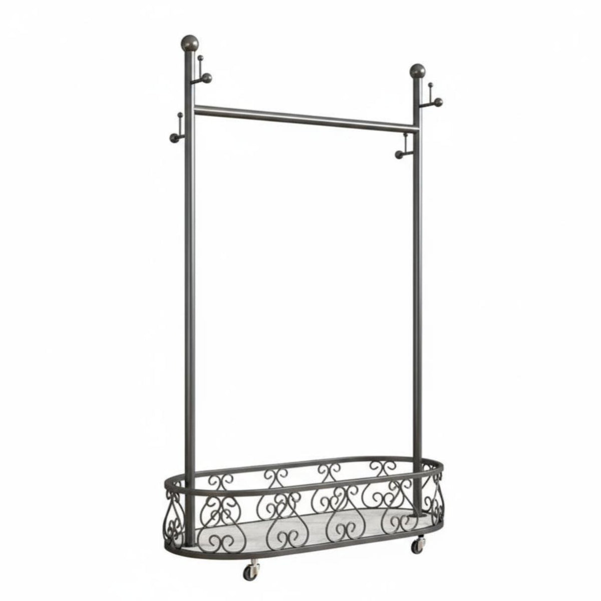 Rolling Clothes Rack Freestanding Wardrobe Stand Minimalist design for Entryway
