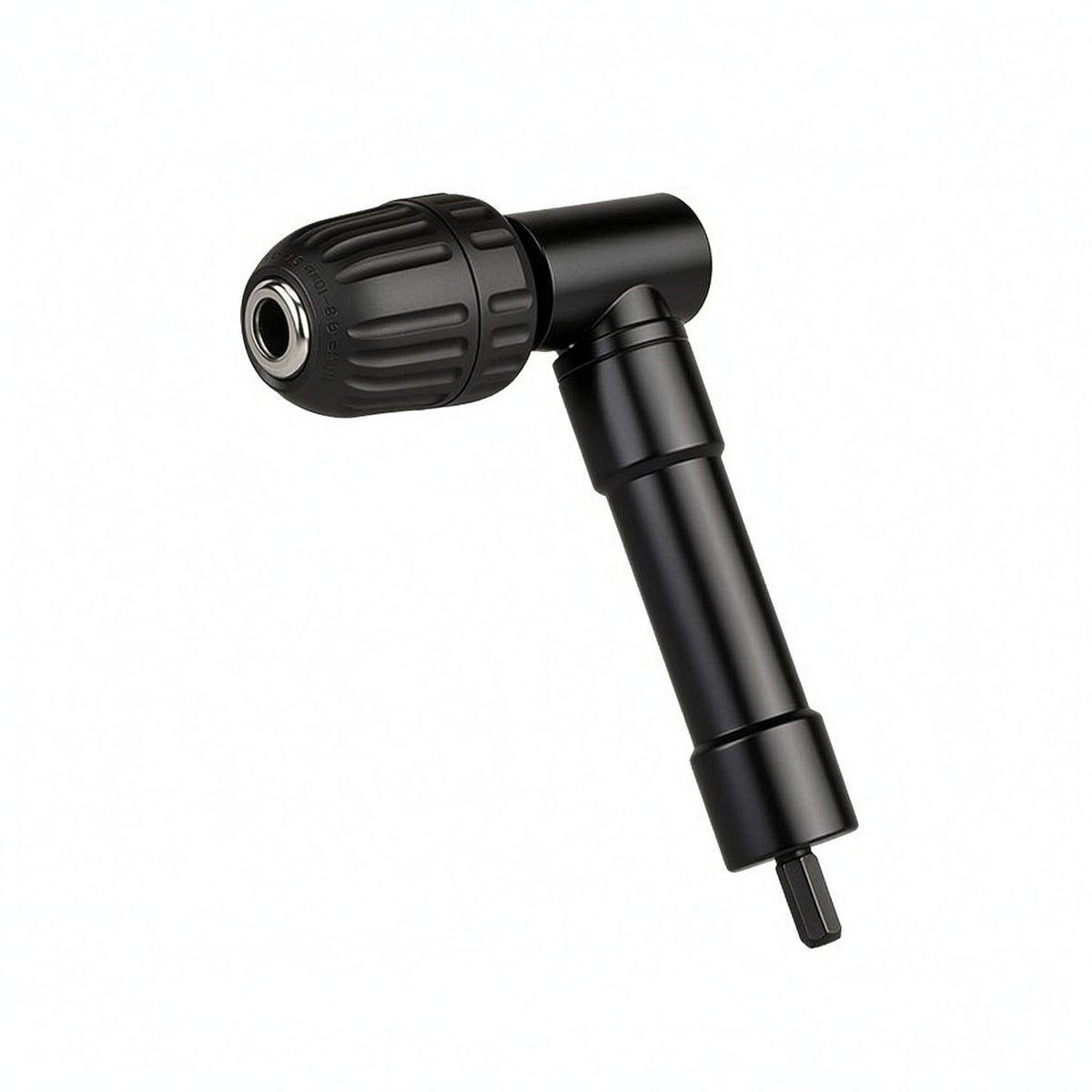 90-Degree Attachment Ribbed Grip Right-Angle Adapter Black Metal