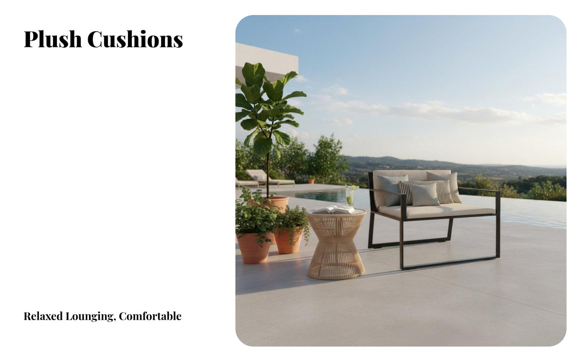 4 Pieces Weather-Resistant 4-Piece Sofa and Chair Set Sturdy Frame Outdoor Furniture Modern Design Garden Lounge Seating Low Maintenance for Homeowners, Families, Adults, Patio, Backyard, Sunroom, waterside
