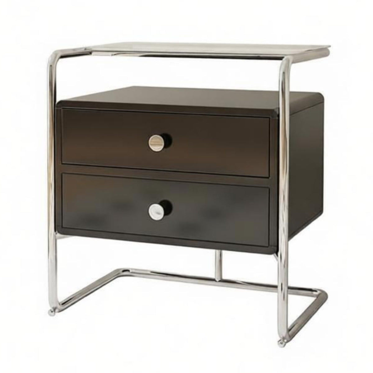 Light Luxury Aesthetic Metal Frame End Table Modern Minimalist Design Accessible-Shelf Side Table Versatile Nightstand Sturdy Structure for Homeowners, Apartment Dwellers, Students, Bedroom, Guest Room, Entryway, Office