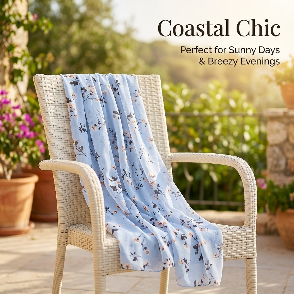Scarves Lightweight Shawl for Women, Long Scarf Wrap for Summer Outdoor Activities Print Pattern Polyester Neck 70x175cm