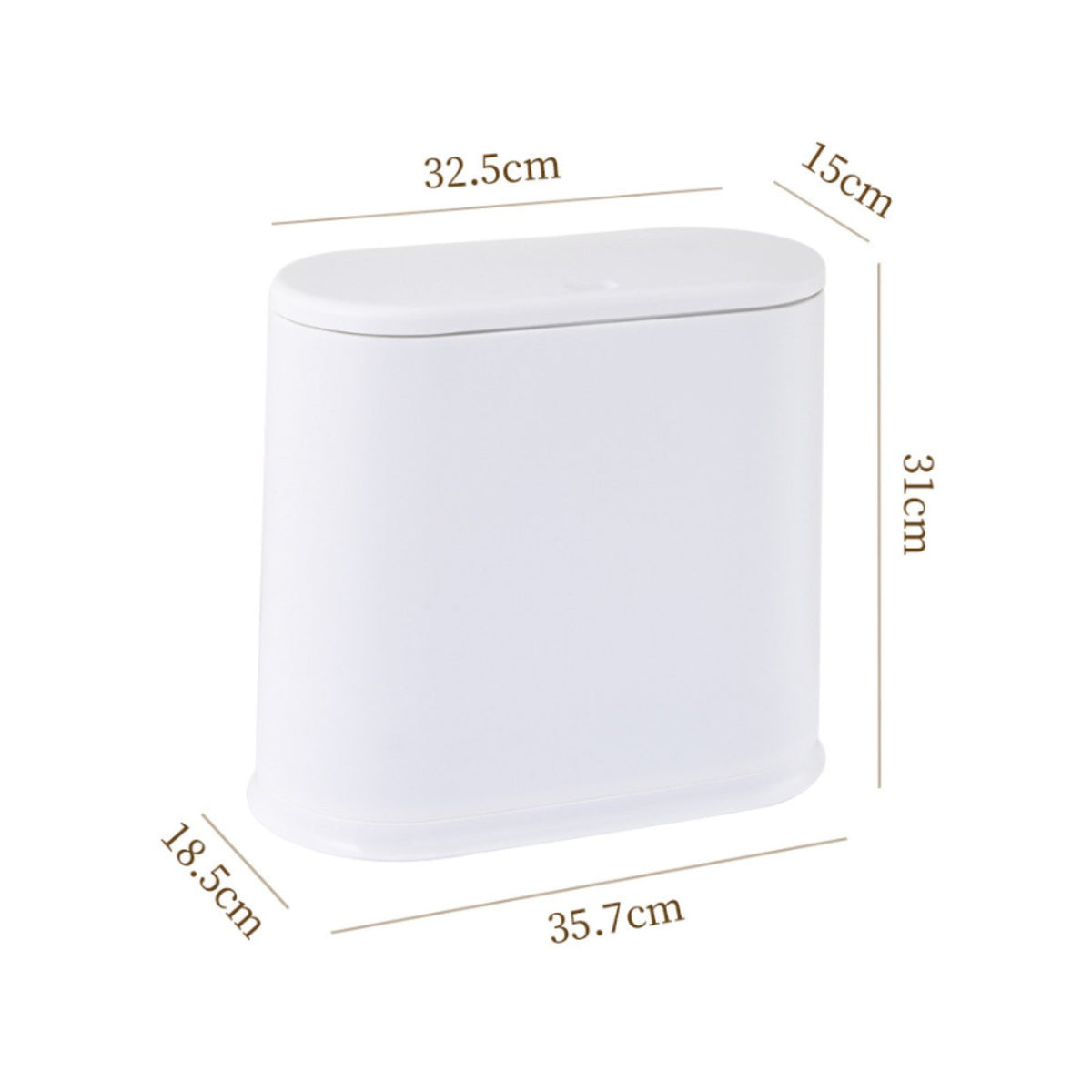 Narrow Space Garbage Bin Space Saving Oval Waste Bin Handseffortless Use