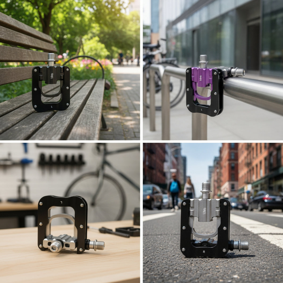 Foldable Folding Bike Pedals Aluminum Alloy Folding Pedals Triple-Bearing Non-Slip for Commuters