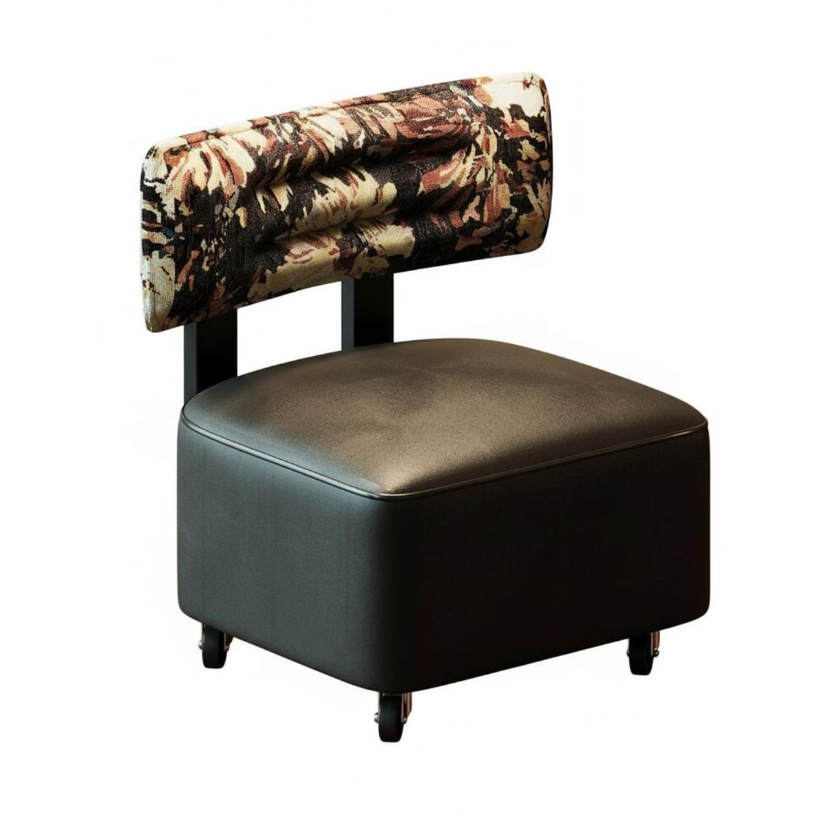 Rolling Low Chair with Back 360° Swivel Casters Mobile Seating for Home, Seniors