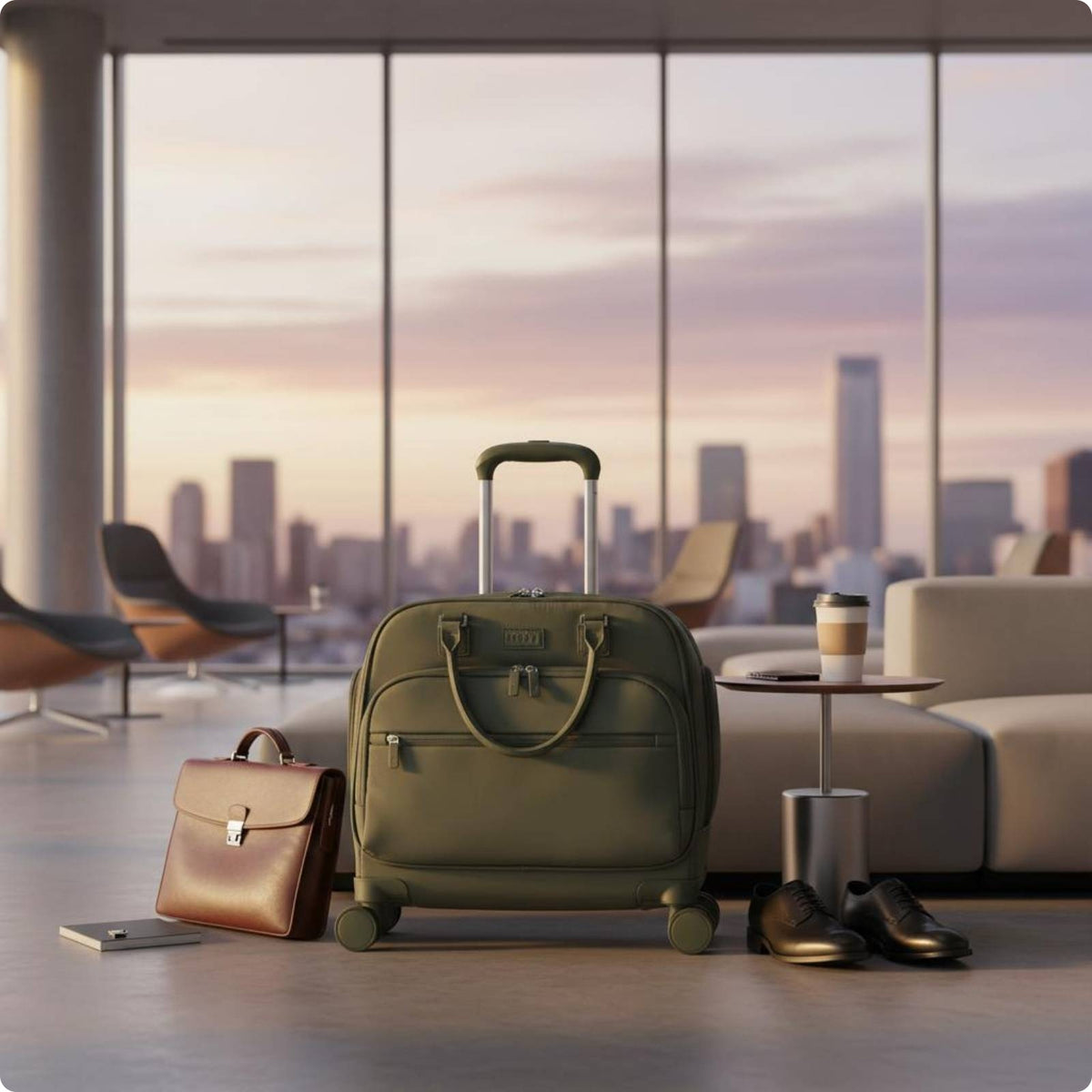 18 Inch Carry on Suitcase Boarding Friendly Cabin-Approved Suitcase Lockable Zippers Rolling Luggage for Passengers, Short Trip