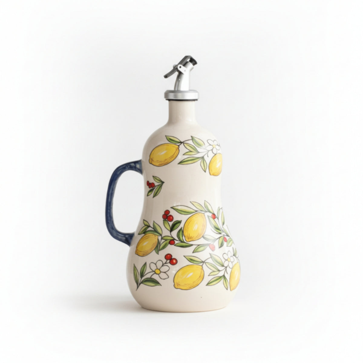 Automatic Pour Spout Bottle Glossy Finish Botanical Tableware