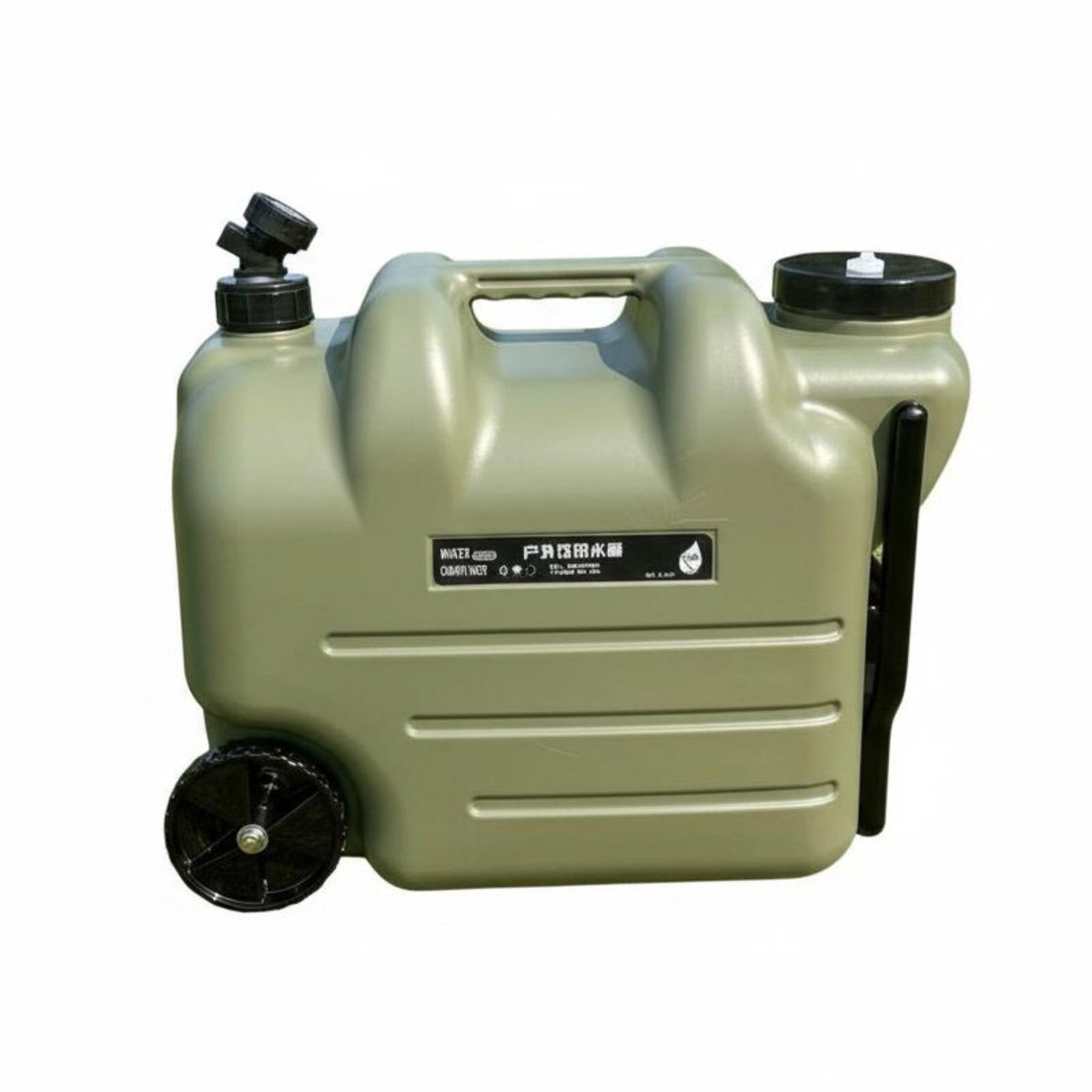 28L Wheeled Water Carrier Built-in Faucet Wheeled Water Jug with Spigot Food Grade Material for Campers, Emergency Preparedness