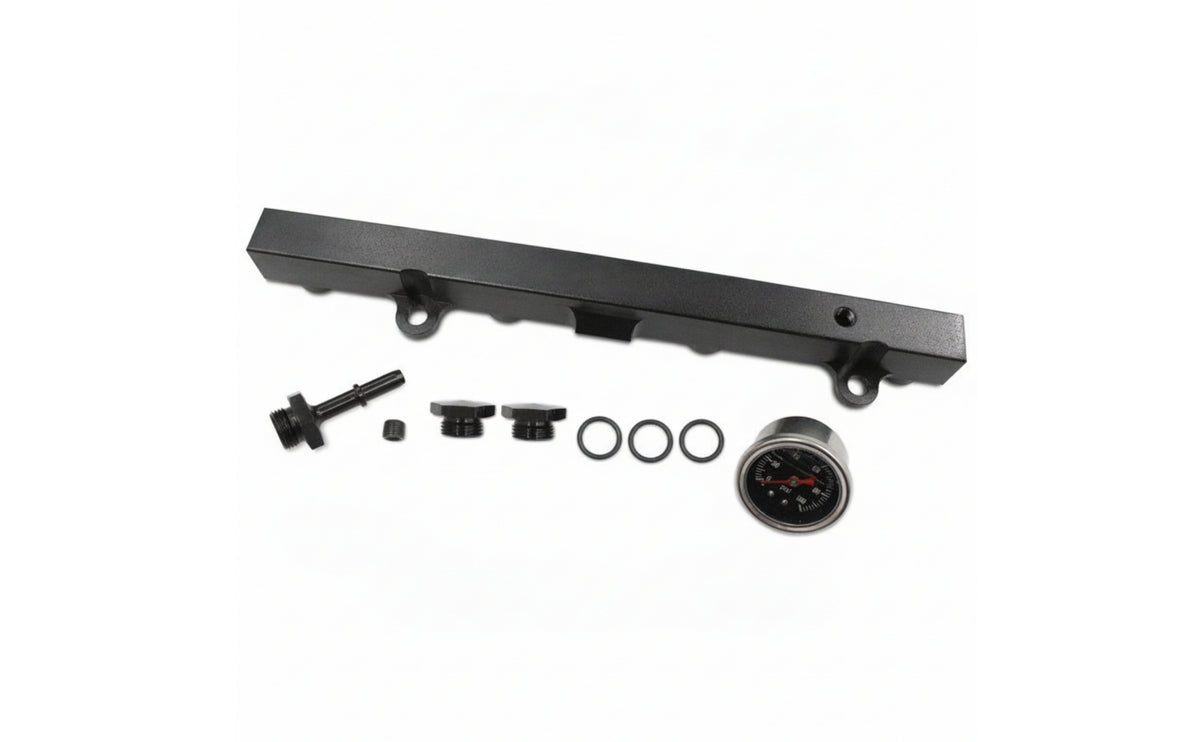 Petrol Rail with Gauge and Fittings High-Performance Petrol Rail with Fittings Direct Bolt-on for Builders, Engine Bay