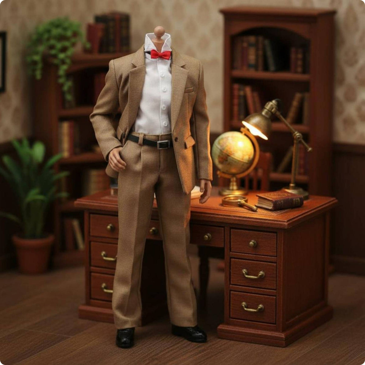 1:6 Scale Doll Suit Tailored Lapel Miniature Clothing Set Front Pockets