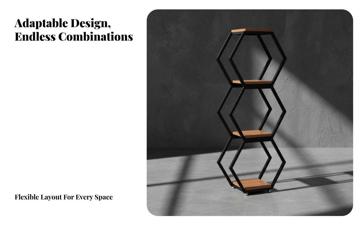 Freestanding Honeycomb Bookshelf Modular Design Partition Shelving Unit Multifunctional Room Divider Decorative for Office Workers, Homeowners, Apartment Dwellers, Study, Bedroom, Entryway