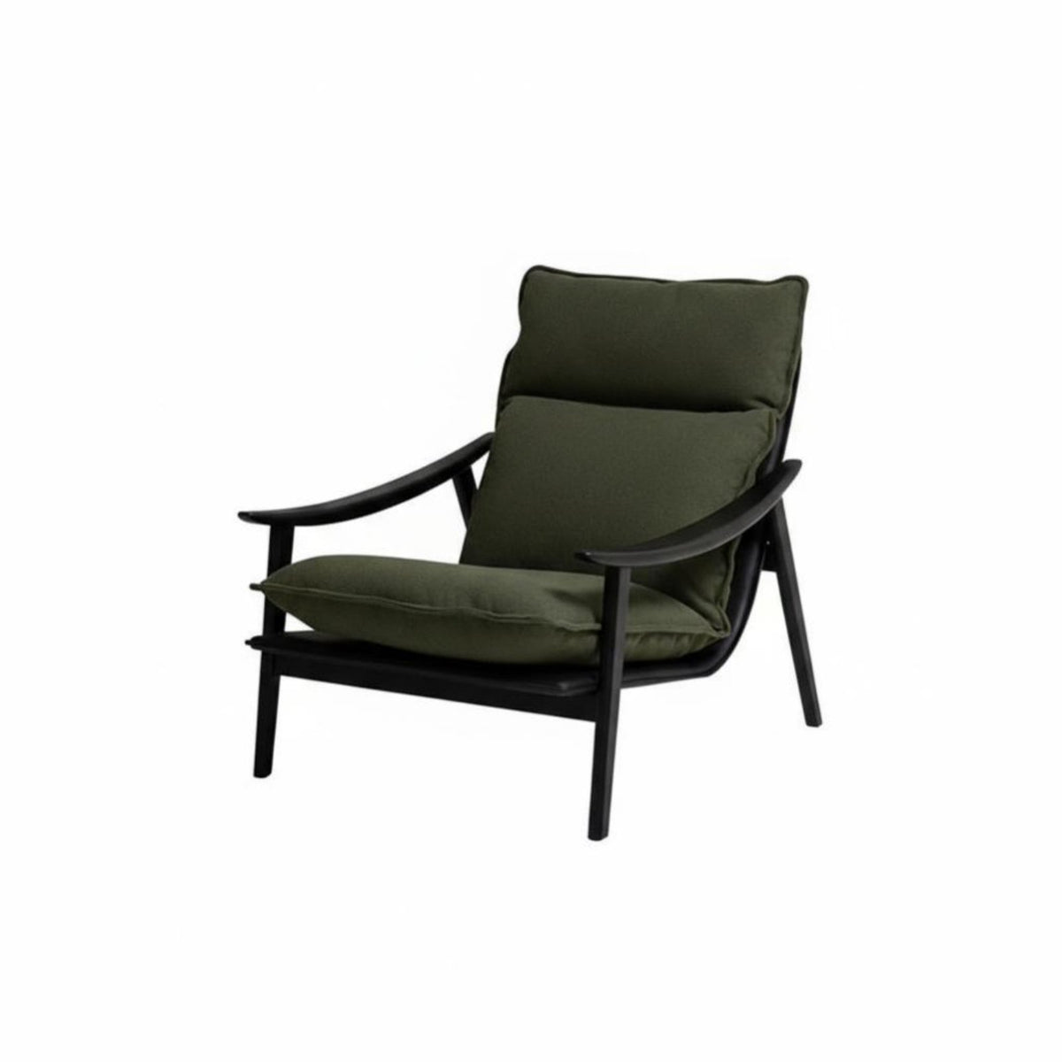 Upholstered Armchair with Wood Legs Removable and Cleanable Cover Upholstered Wood Frame Chair Vintage and Design Breathable