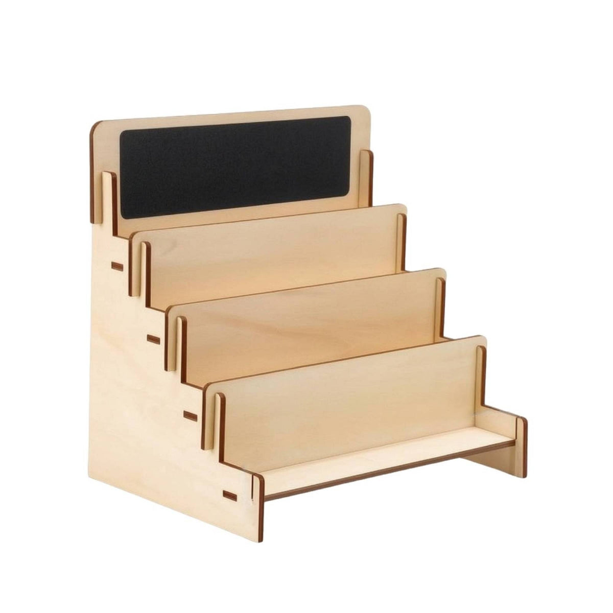 Stepped Tiered Display Rack with Writing Board Easy to Assemble Greeting Card Display Rack Compact Greeting Card Holder Versatile for Teachers, Craft Fairs