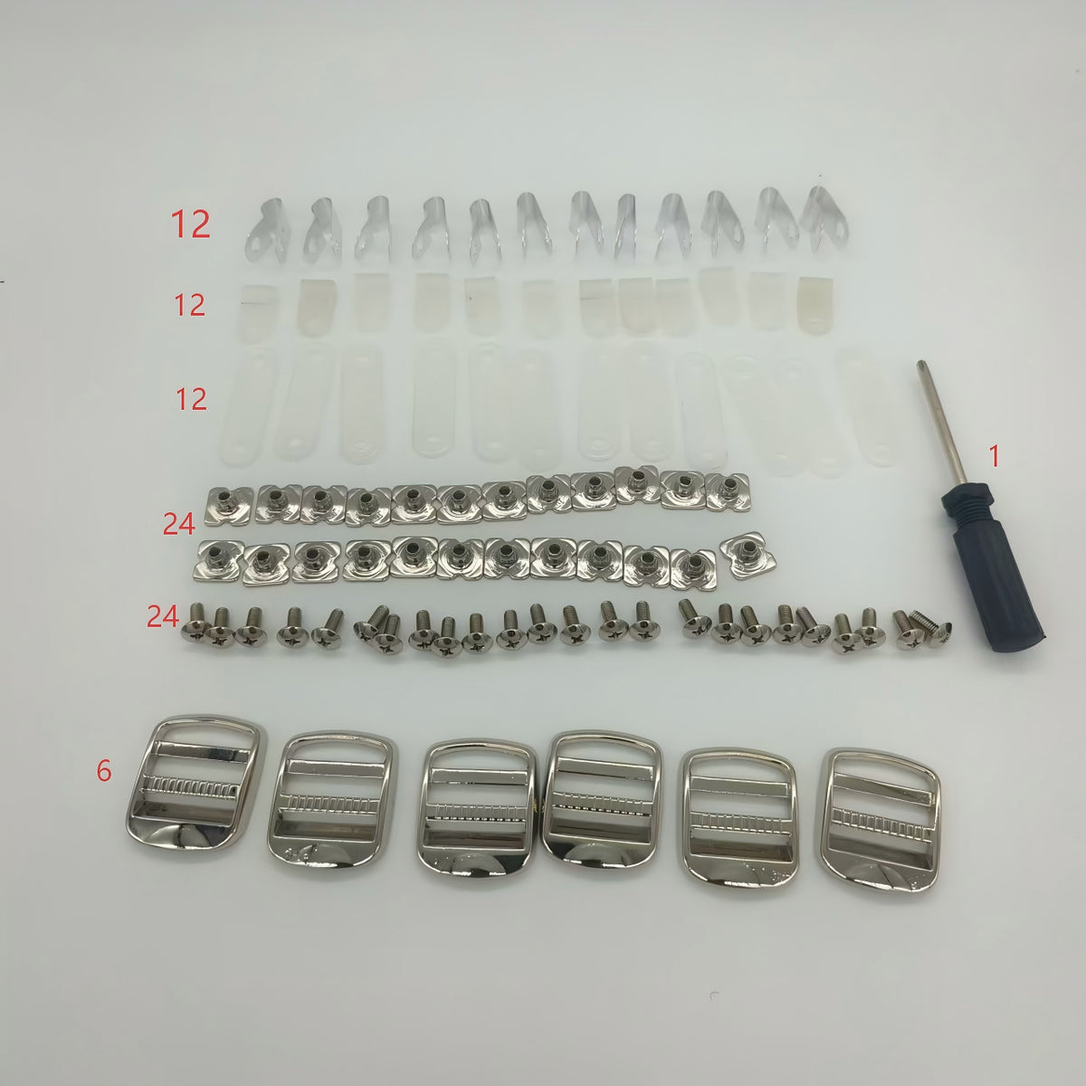 Multi-Sport Helmet Repair Kit with Screws, Nuts, Chin Straps, Face Masks, and Goggles
