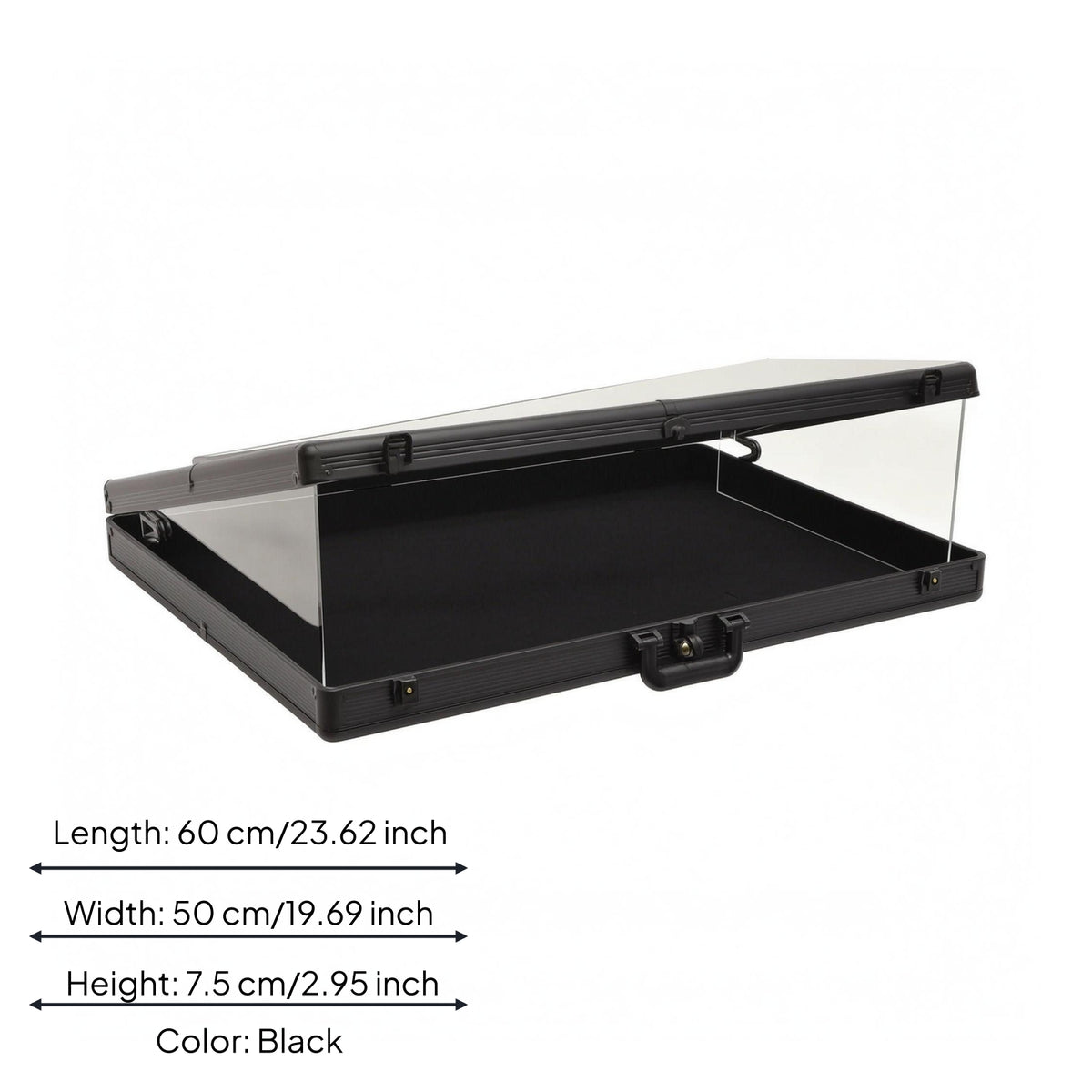 Portable Card Display Case Padded Padded Interior Hinged Display Case