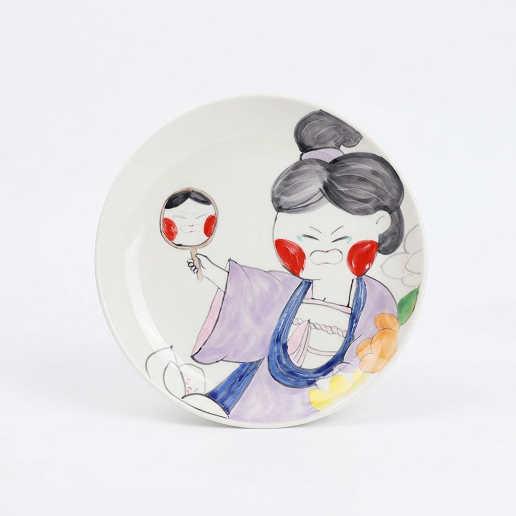 Tang Dynasty Lady Plate, New Bone China, 8 Inch