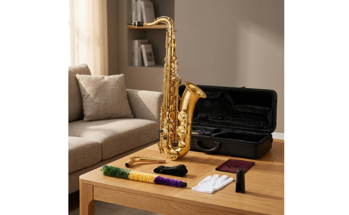 Alto Saxophone Brass Alto Saxophone with Carrying Case Gold Finish Woodwind for Beginners, Students, Music Lessons, Academic Band, Home Practice