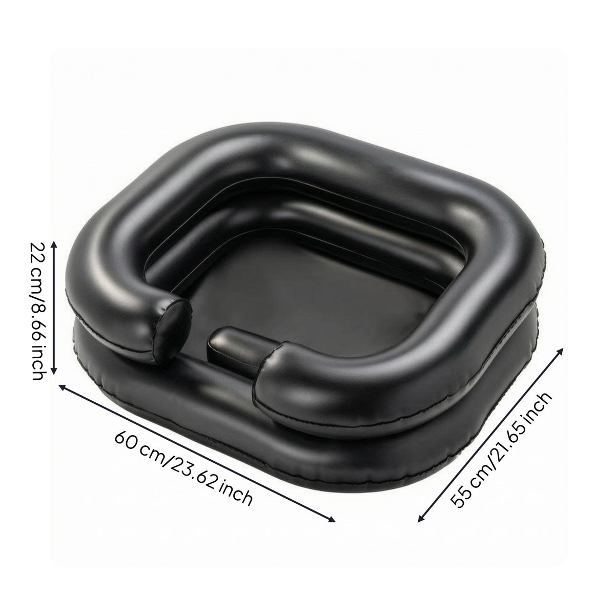 Inflatable Shampoo Basin Rectangular Bedside Shampoo Basin Air Valves Portable Hair Washing Sink
