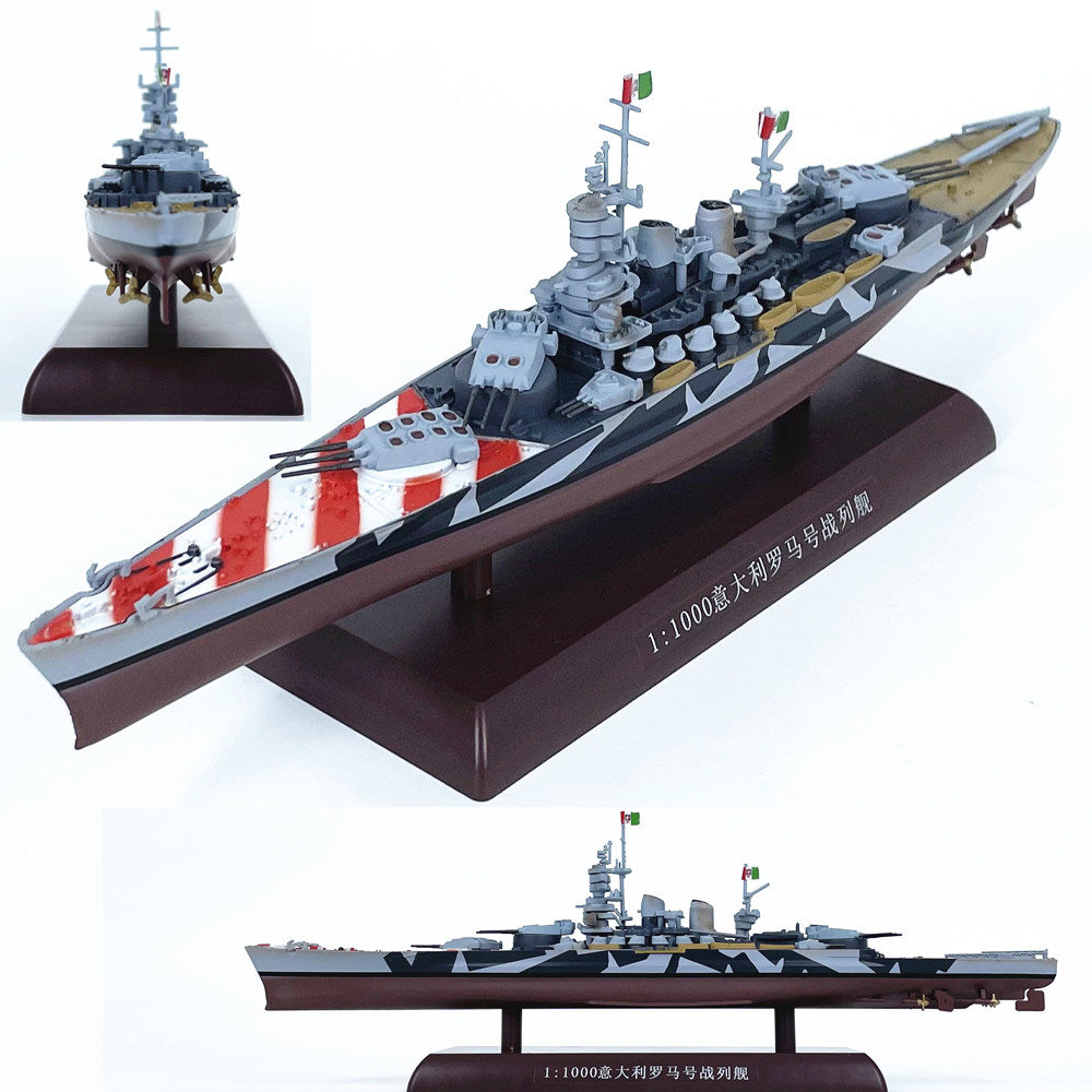 1:1000 Italian Roma Battleship Model Kit, Die-cast Finished Product, No Glue, Pre-colored
