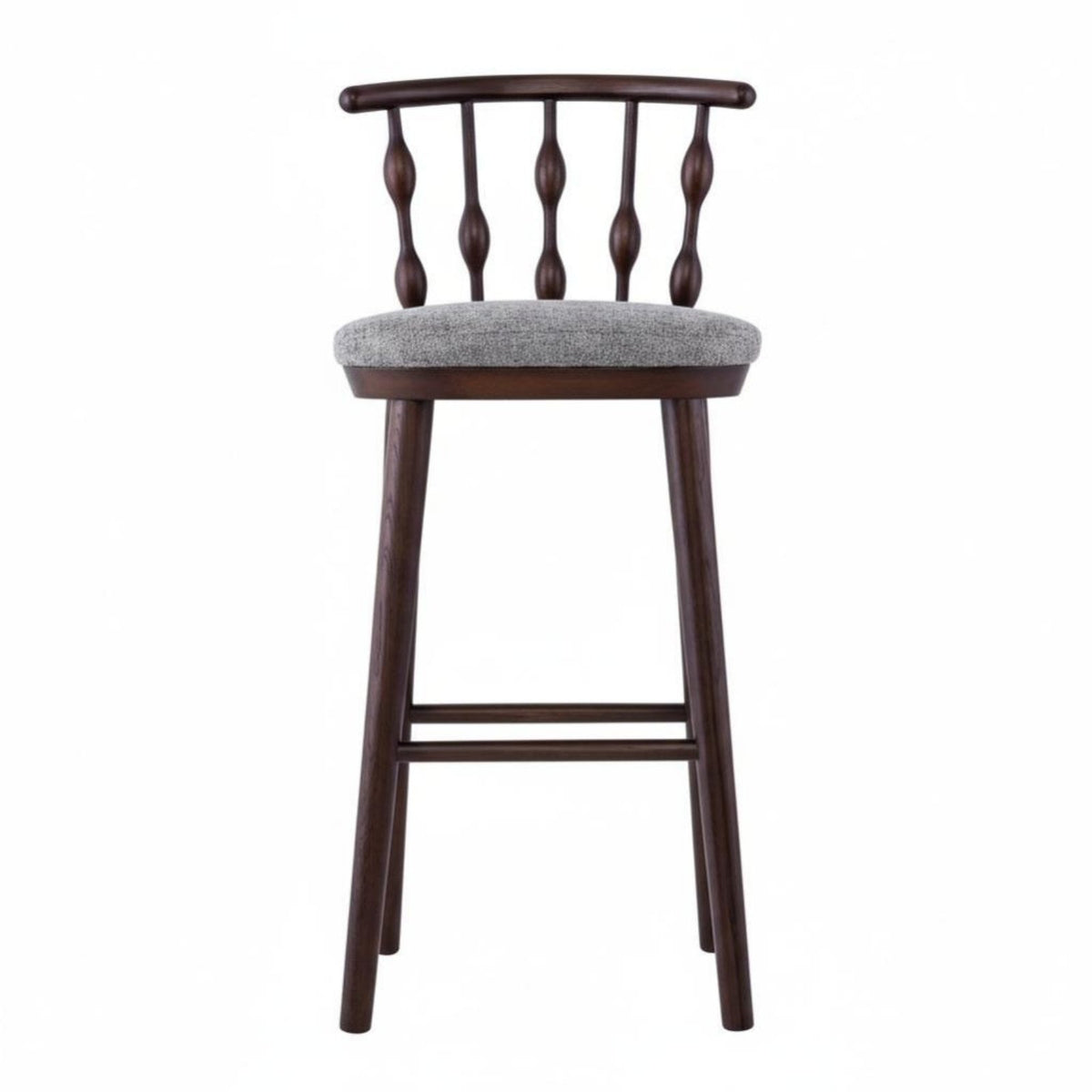 High Stool with Backrest Vintage Design Counter Chair Minimalist Design Integrated Footrest for Adults, Restaurant, Cafe