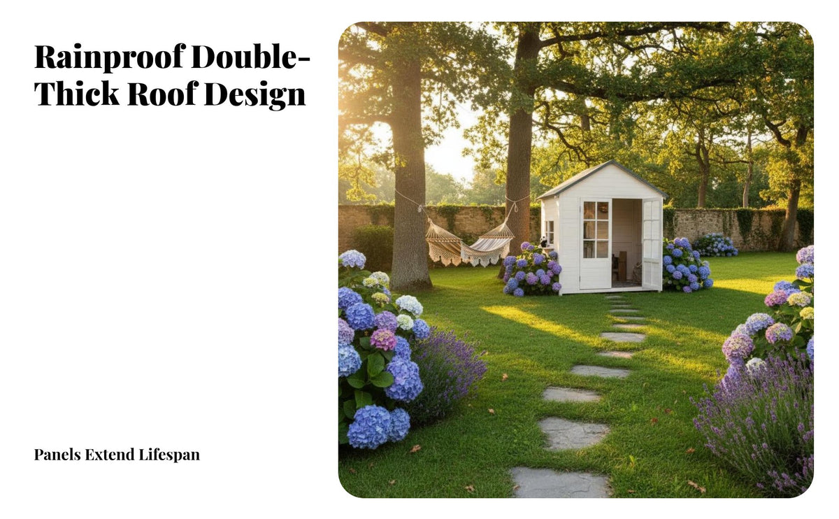 Prefabricated Wooden Cabin Weather Resistant Assemblable Backyard Cabin Enclosed Design Home-Assembled Garden Log House for Gardeners, Homeowners