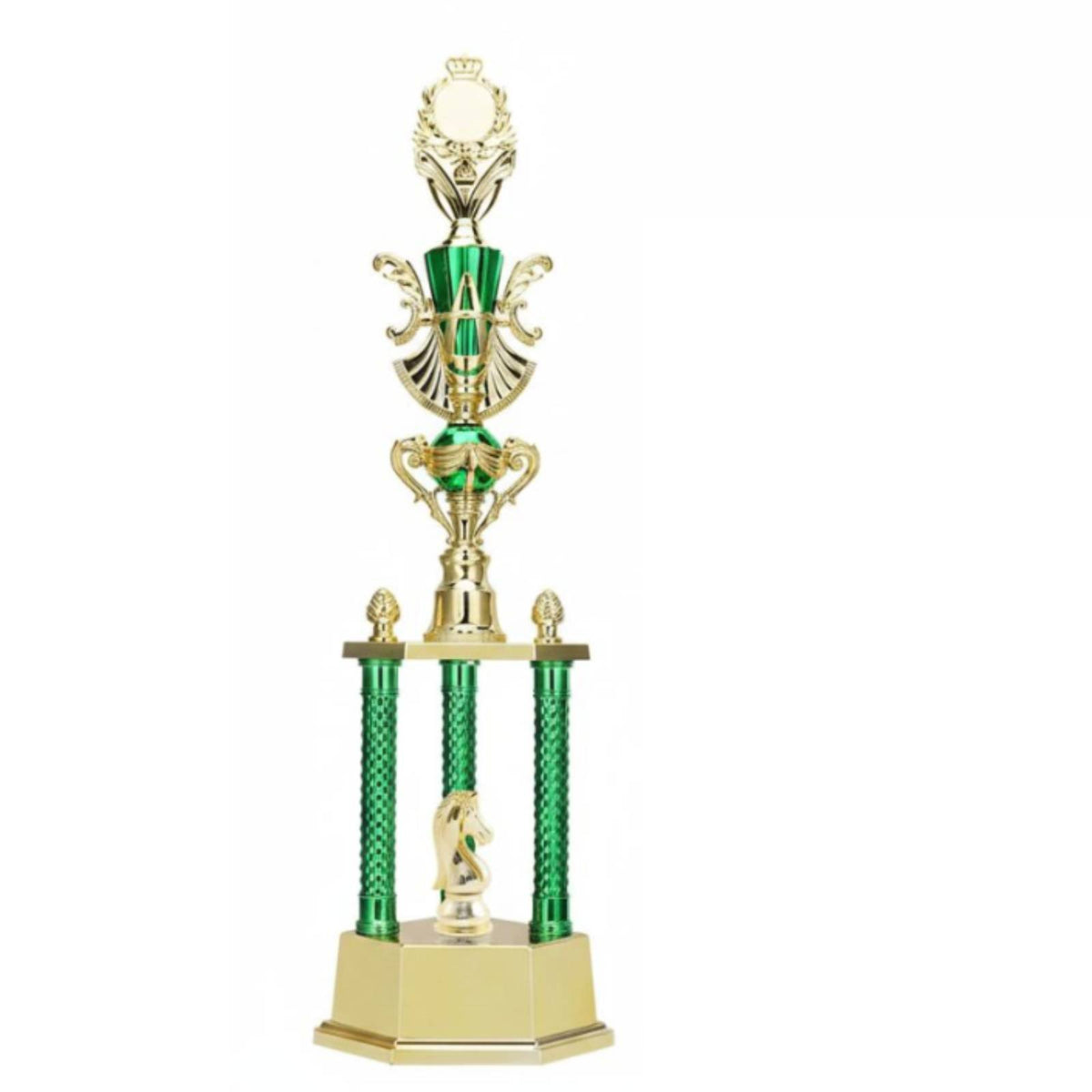 Customizable Horse Racing Award Complimentary Engraving Equestrian Award Statue Interchangeable Topper Golden Horse Award for Jockeys