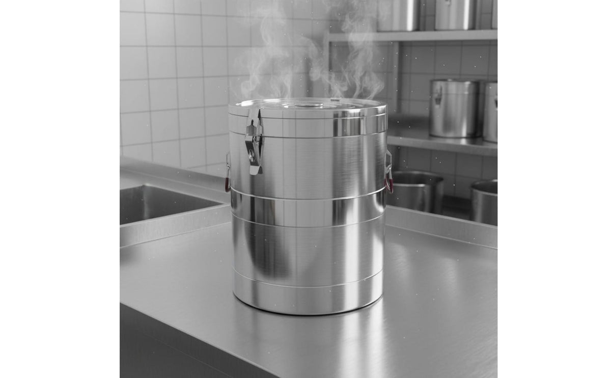 Stainless Steel Insulated Container Anti-Scald Handles Large Capacity Thermal Barrel Insulated Beverage Dispenser Leak-Resistant