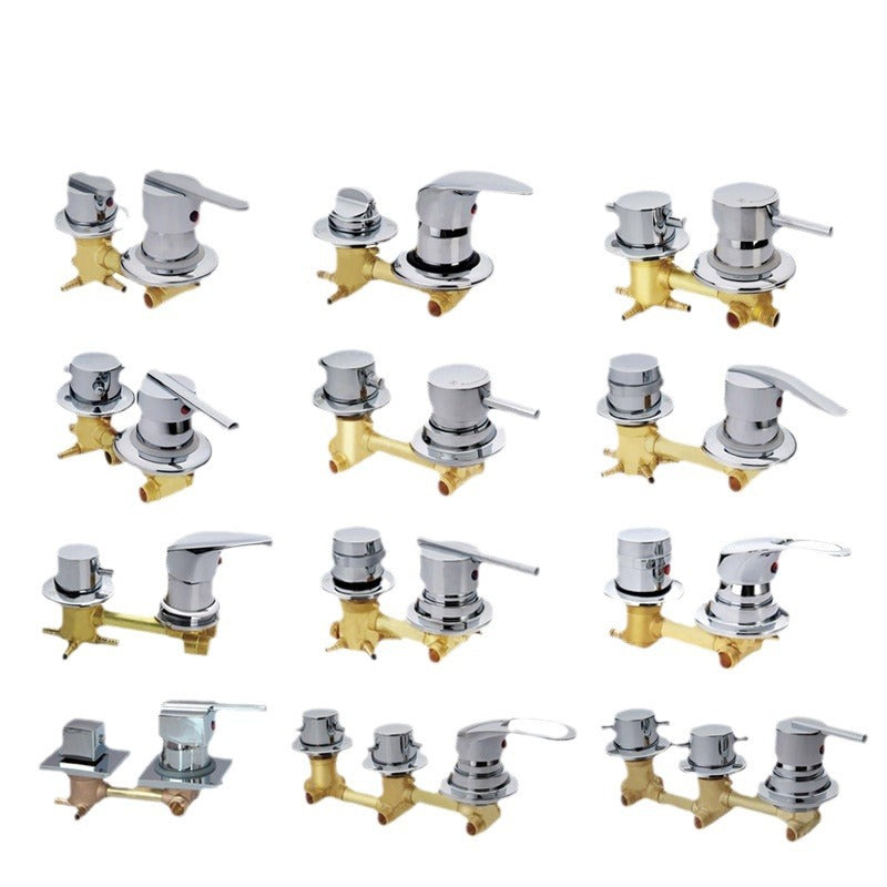 Recessed Shower Mixer Valve with Copper Handwheel 304 Stainless Steel