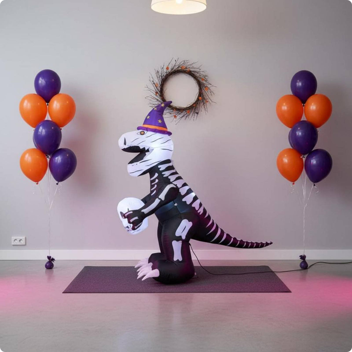 Halloween Inflatable Self-Inflating Lighted Halloween Dino Quick Inflation