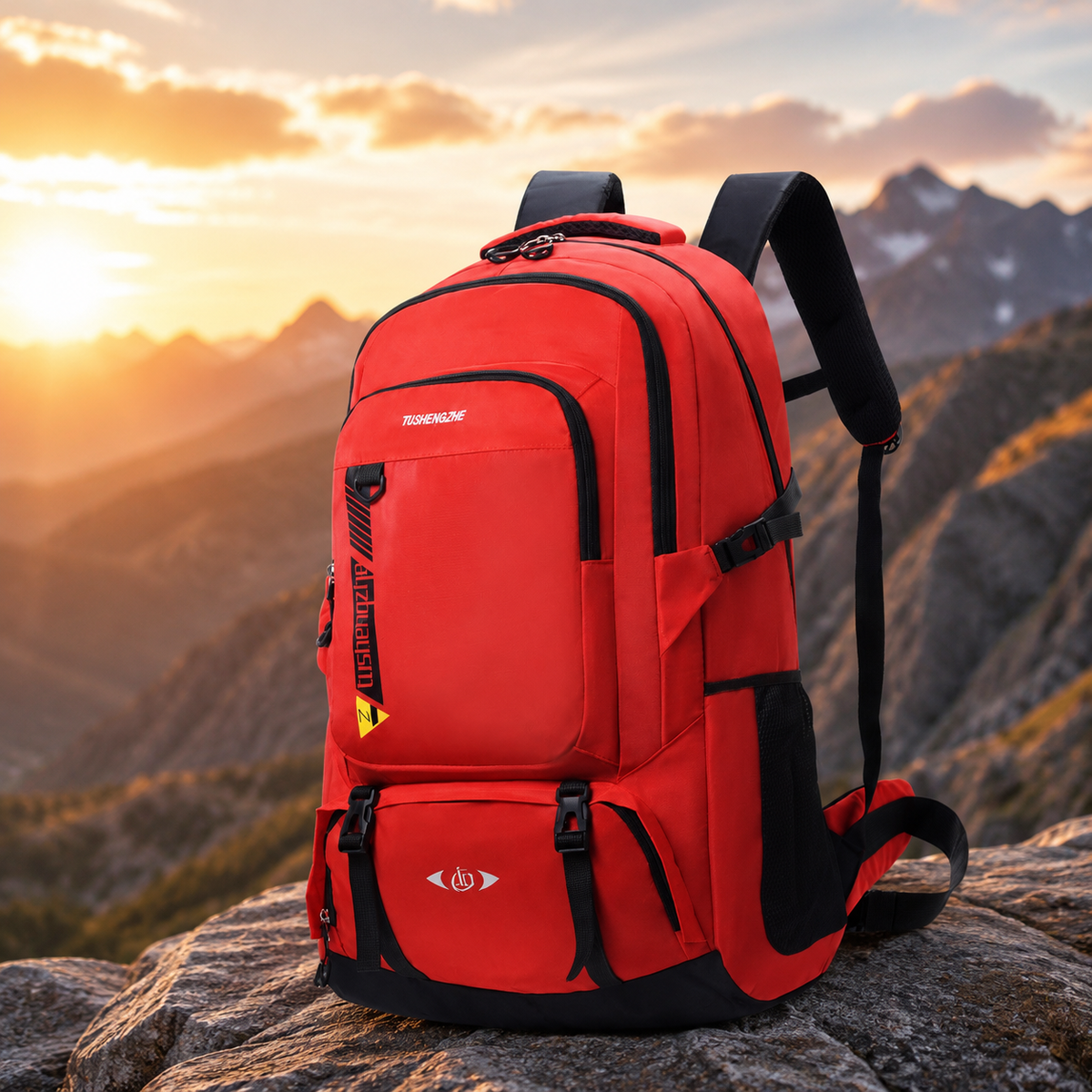 70L Hiking Backpack Rucksack Air Mesh Breathable Unisex Nylon Water Resistant