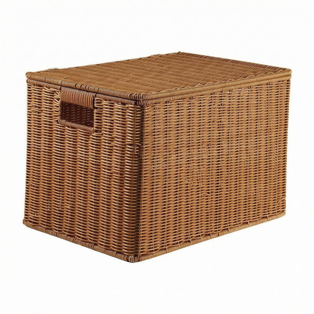 Lidded Storage Box Multipurpose Braided Container Box Dust-Resistant Lid Household Organizer for Study