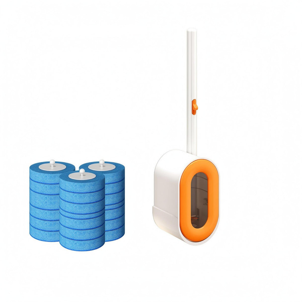 Toilet Cleaning System Compact Disposable Toilet Brush Round Rectangular
