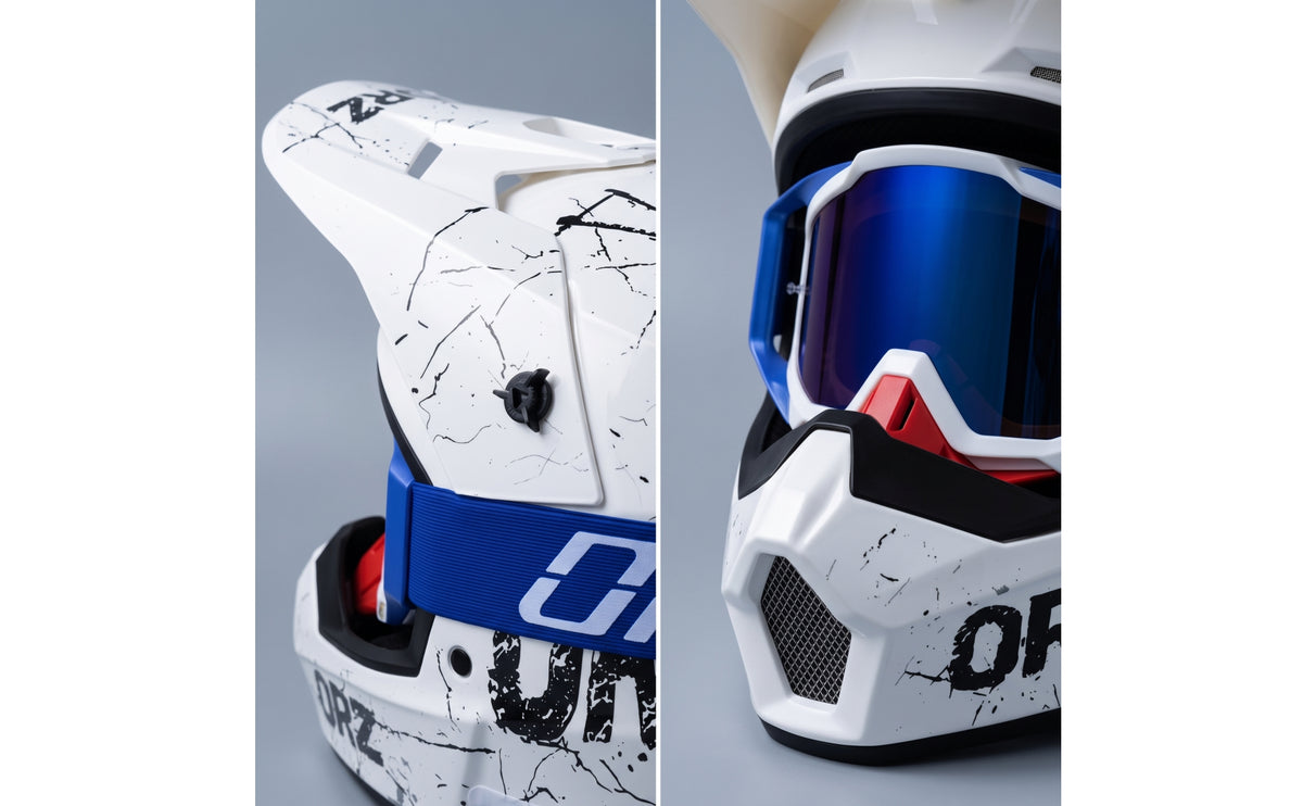Off-Highway Dirt Bike Helmet with Goggles Graphic Full-Face Helmet with Visor Comfortable Sturdy for Riders, Motocross, Downhill Riding, Karting