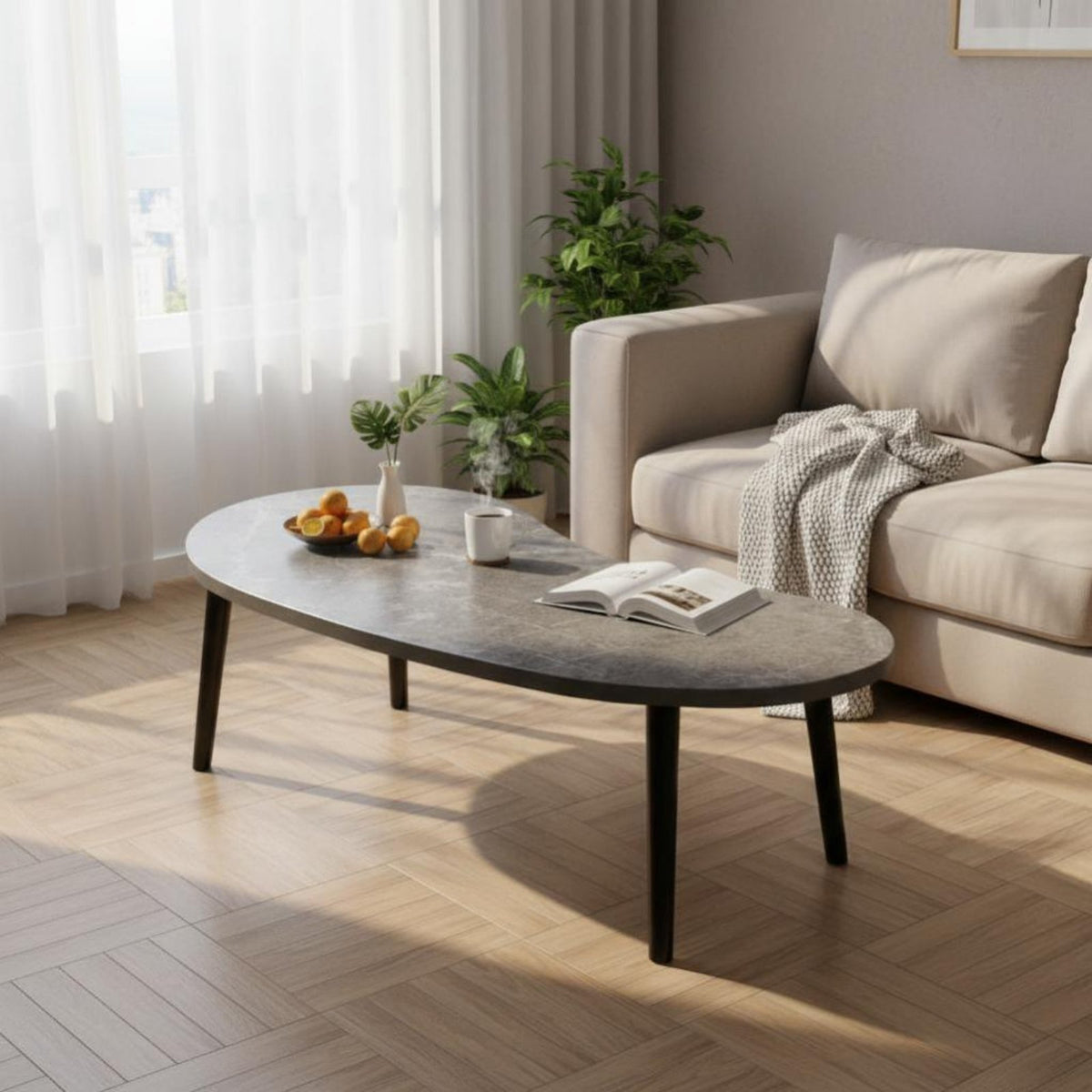 Round Tripod Table Modern design Home Furniture Minimalist Design adaptable Use for Students, Adults