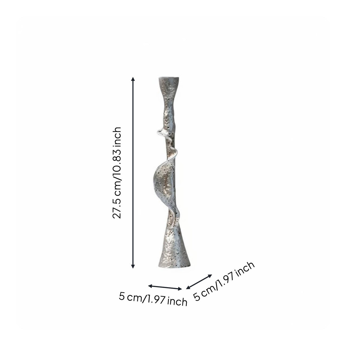 Silver Candle Holder Vintage Style Modern Silver Candlestick Decorative Sculpture Home Decor for Entryway