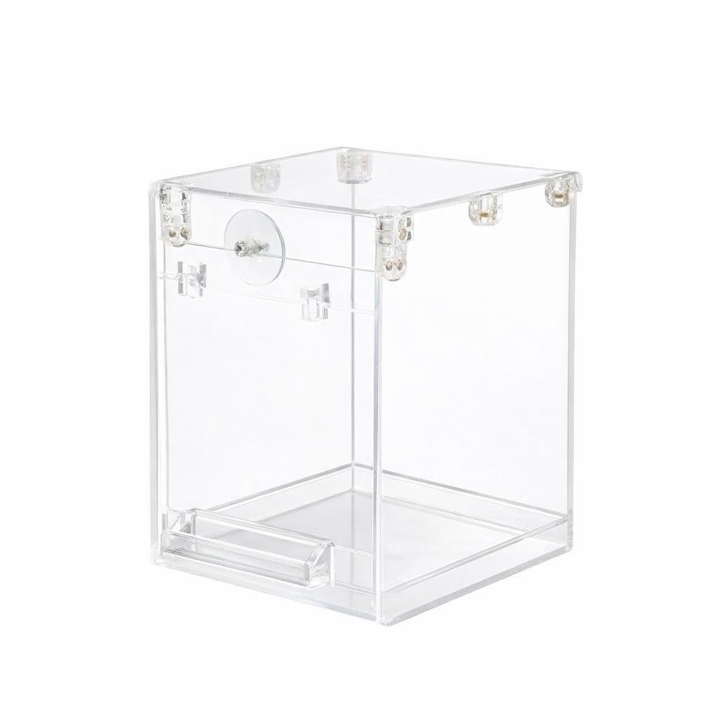 Bird Bath Box for Cage Hanging, Transparent Square Bird Bath Tub for Small Birds #variant:Transparent