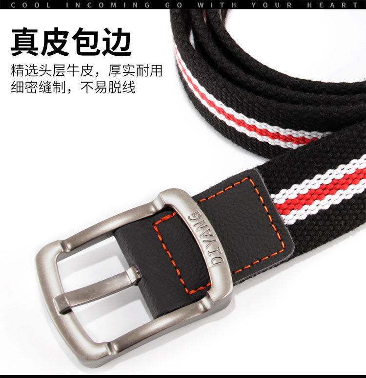 New Men's and Women's Casual Belt Pin Buckle Sports Waist Belt Multifunctional Youth Military Training Canvas Belt Wholesale