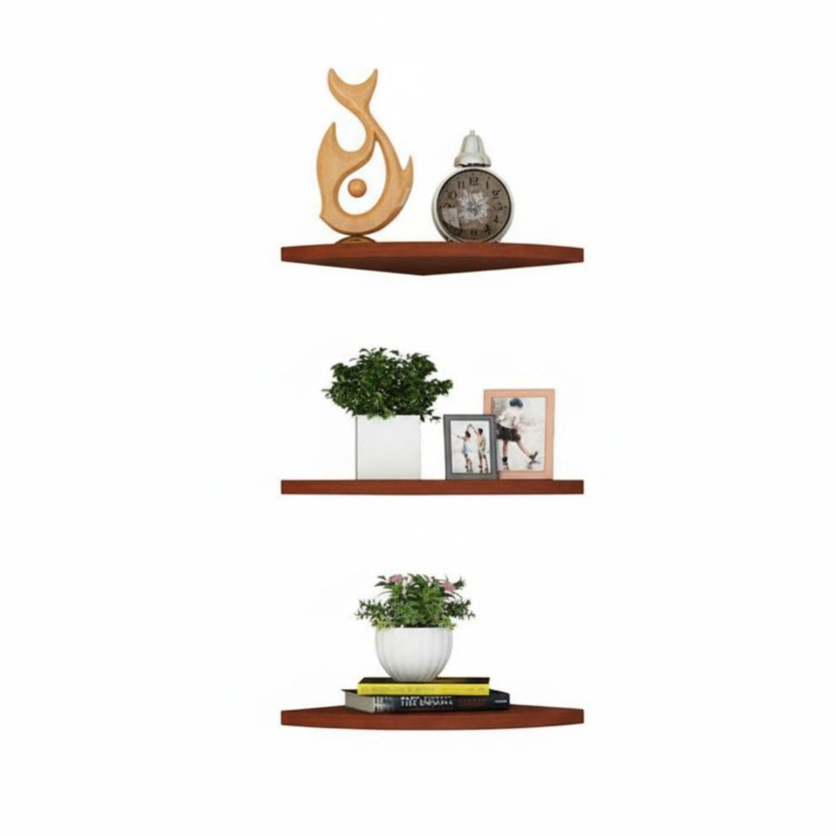 Fan-Shaped Corner Shelf toolwithout cost installation surfaceMounted Rack for Living Room