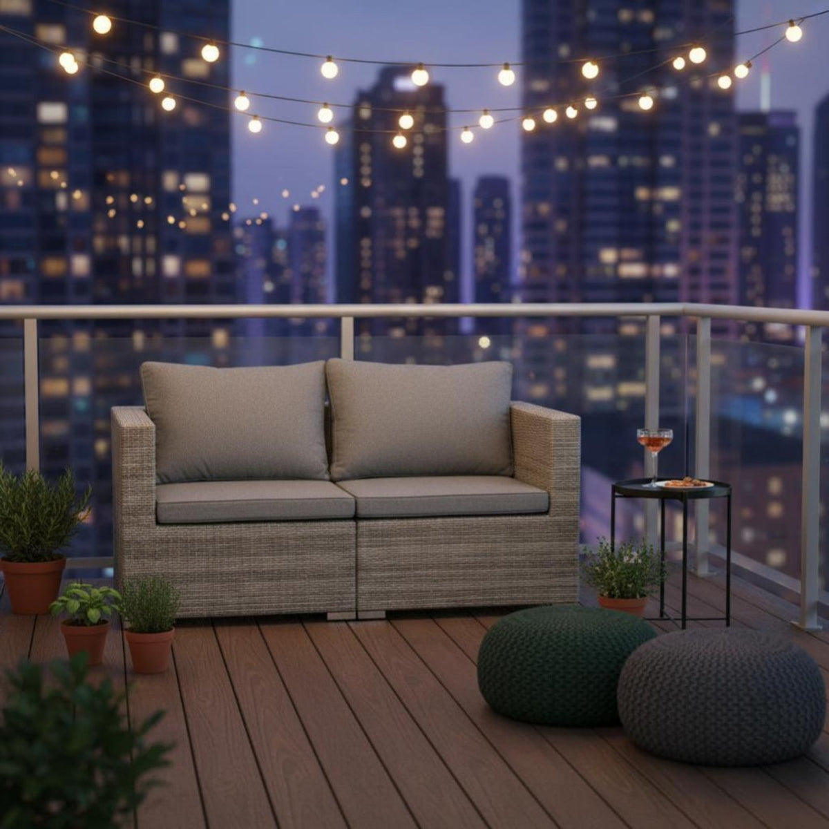 4 Pieces 4-Piece Woven Seating Set Weather-Resistant Outdoor Furnishing Long-Premiuming Frame Easy to Clean for Householders