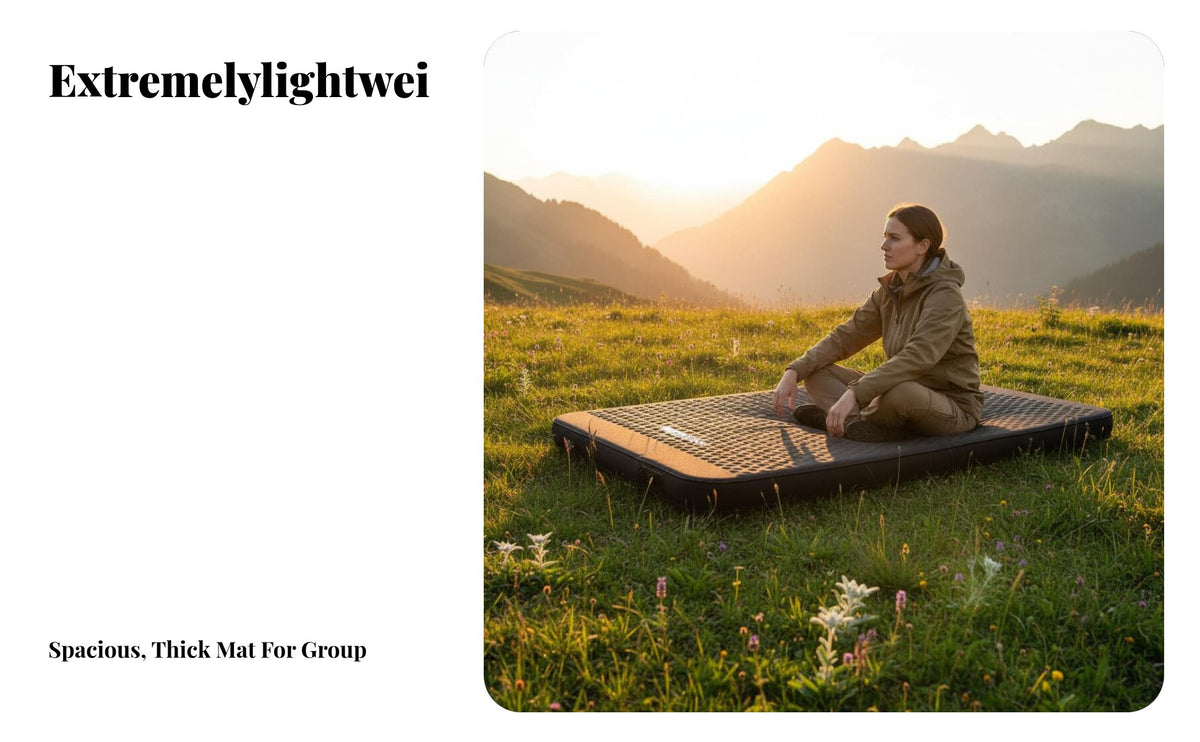 Camping Sleeping Pad, Outdoor Inflatable Mattress, automaticInflating, Thickened Foldable Mat, Tent Ground Pad, Black