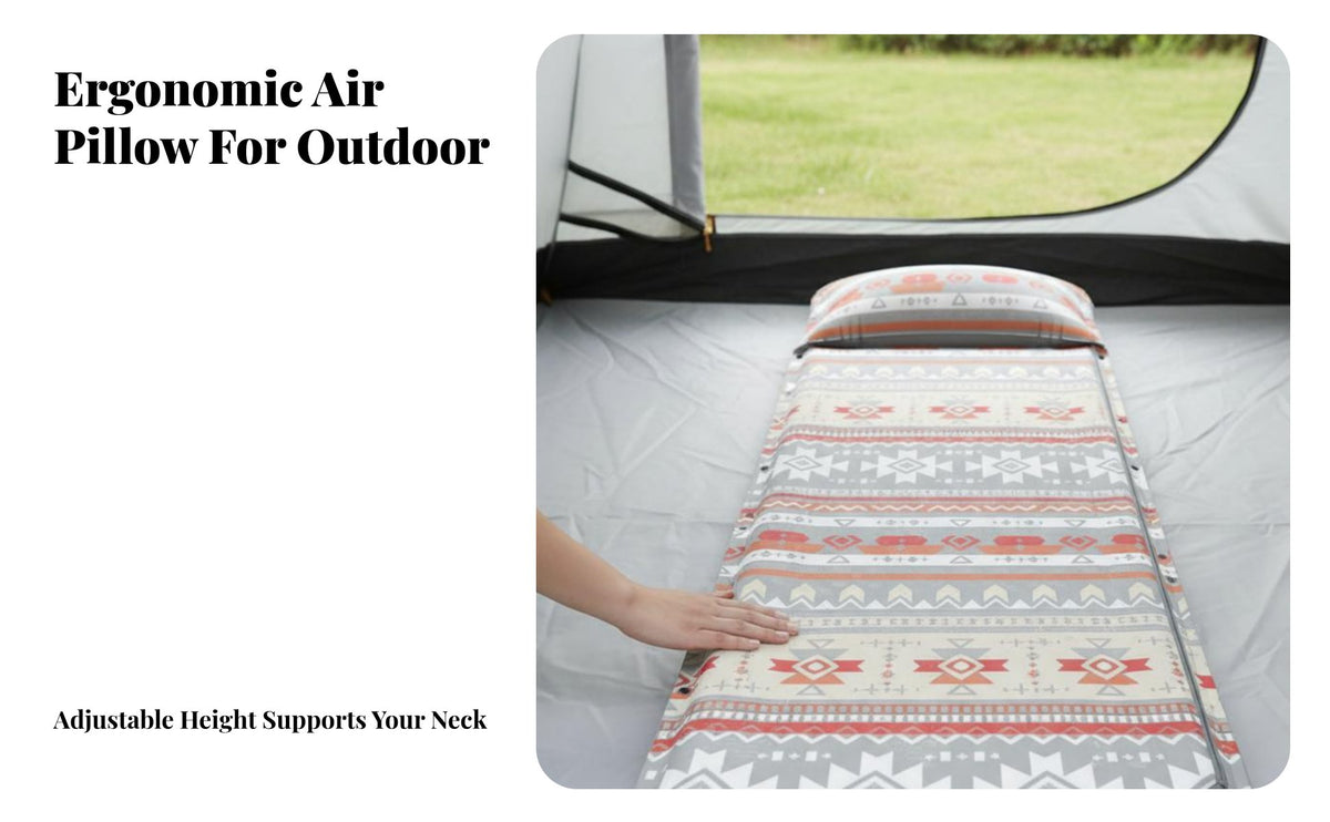 Inflatable Mattress, Memory Foam, Camping, Home, Portable, Moisture-Resistant, Foldable, Adjustable Air Pillow, Outdoor