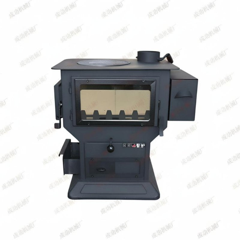 Heating Stove Fireplace, Smokeless Gasification, Indoor Use, Large Fire Window, Built-in Oven