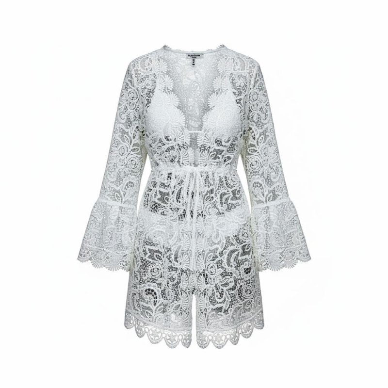 Beach Cover Up, Lace Hollow Swimsuit Cardigan, Shawl for Women