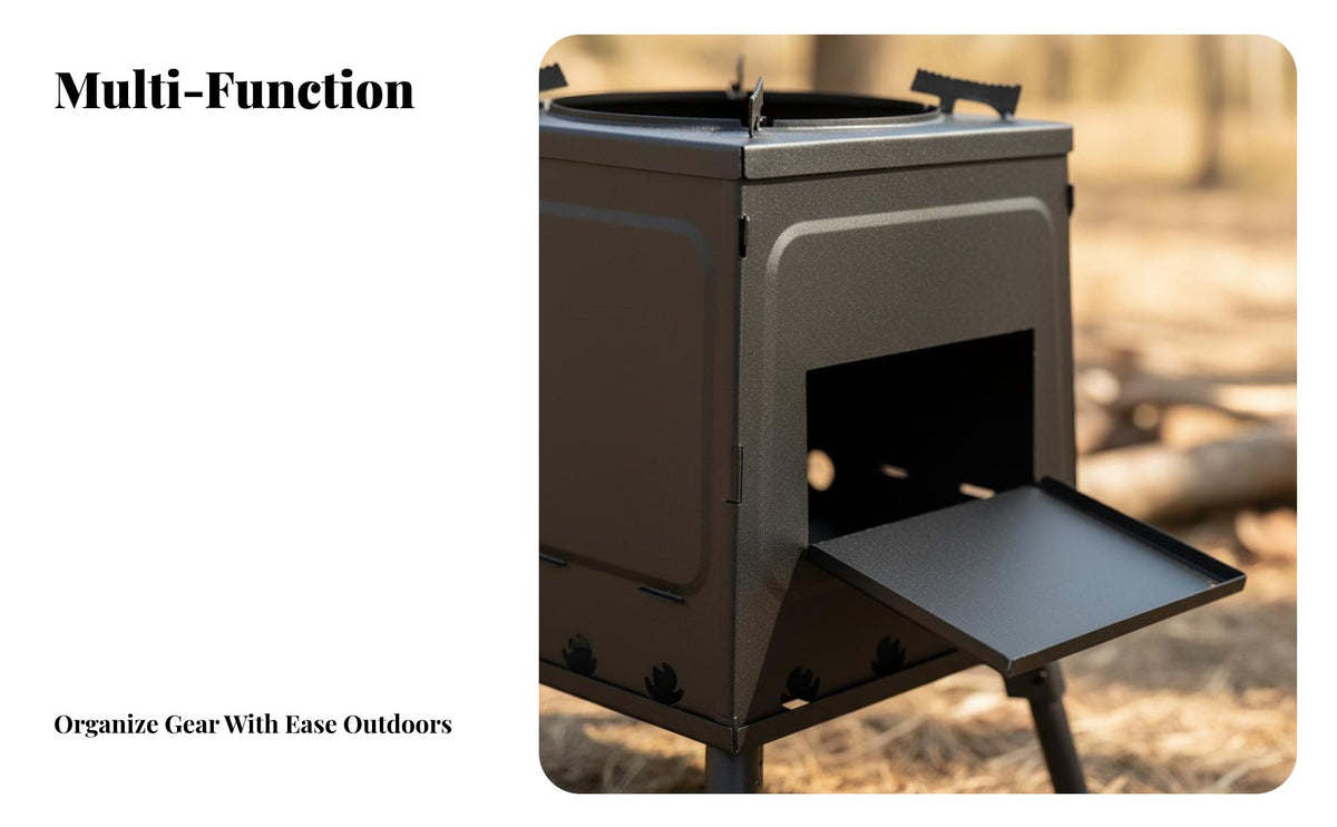 Outdoor Camping Firewood Stove, Portable Wood Burning Heater, Foldable Cooking Stove for Winter Indoor Outdoor Heating