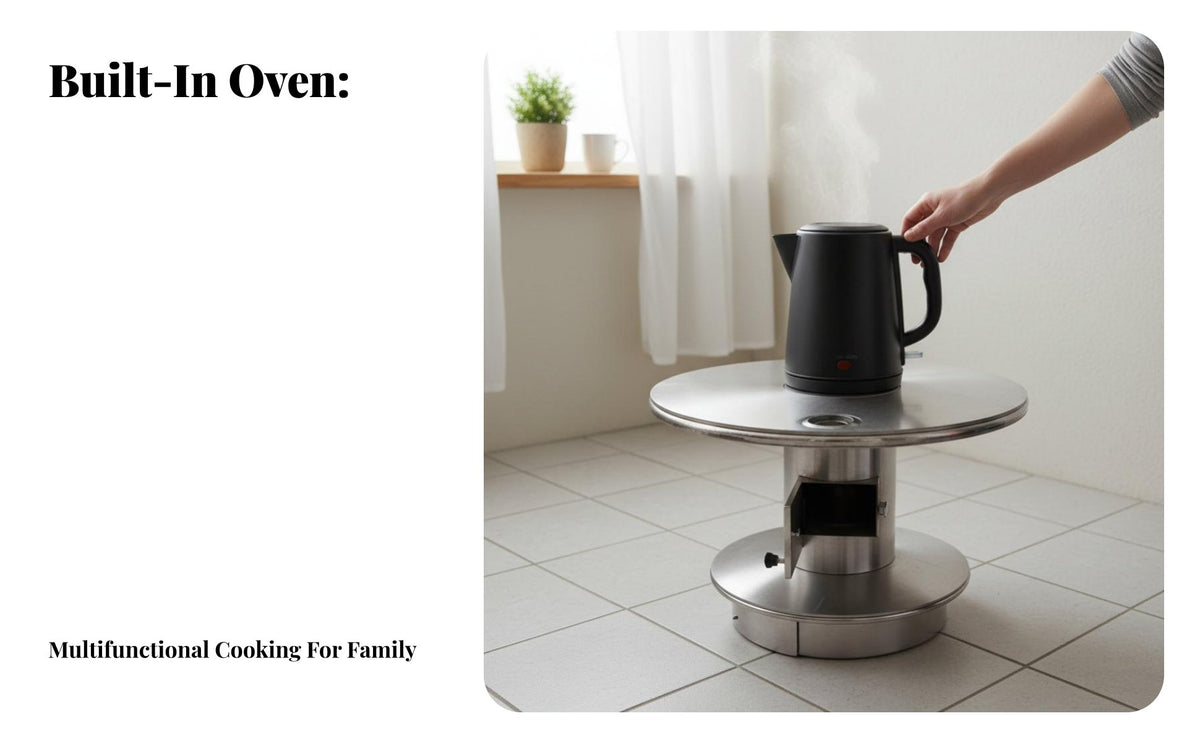 Stainless Steel Gasification Reflow Stove, Thickened Multienergy Water Boiler with Oven, Indoor Home Use