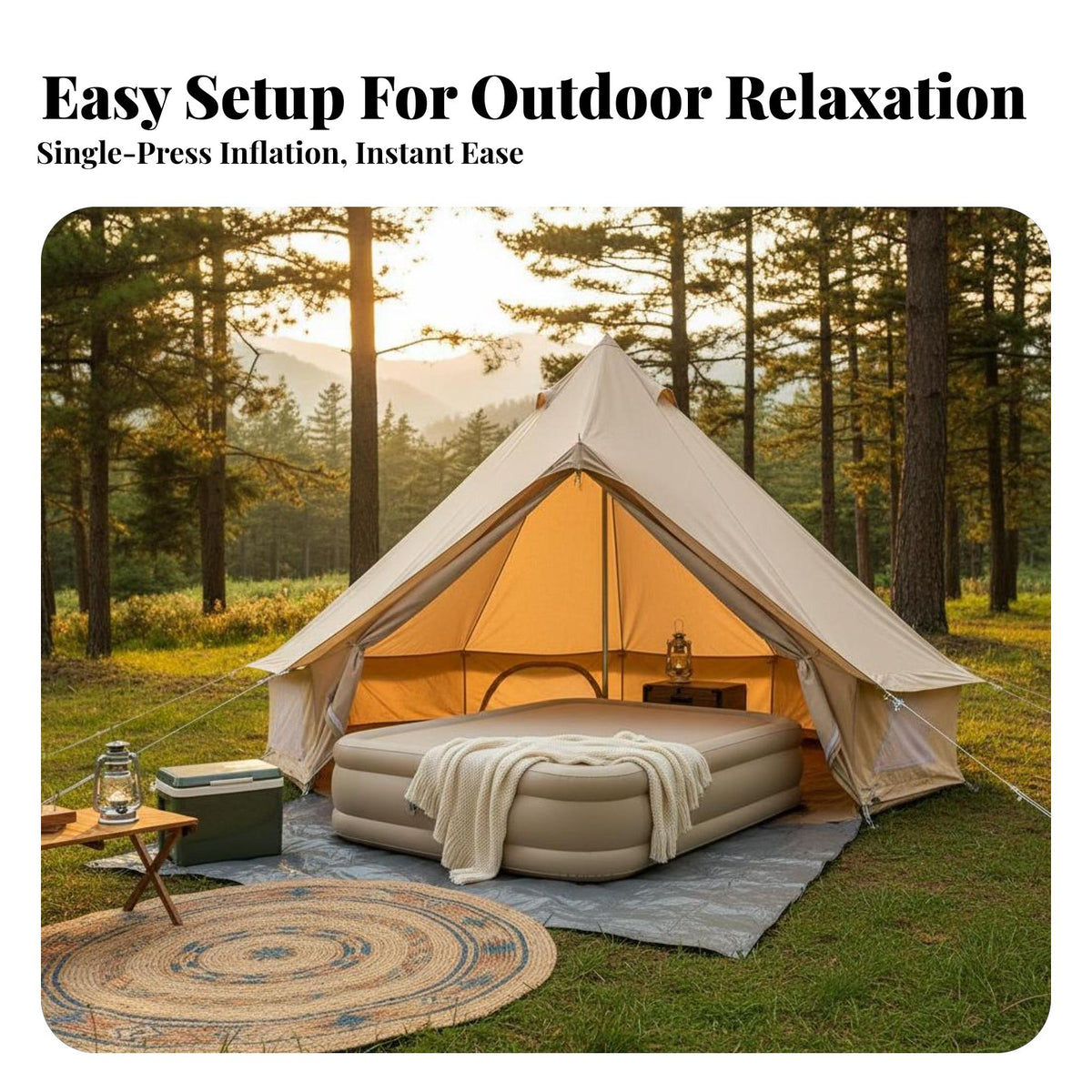 Inflatable Mattress, superFirm Home Outdoor Air Bed, Automatic Elastic Fiber, Camping Tent Moistureresistant Sleeping Pad