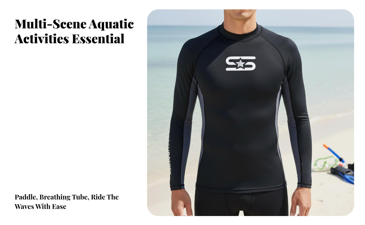 Sun Protection Quick-Dry Two-Piece Wetsuit, Long Sleeve & Pants, Rash Guard, Couple Swimwear for Diving, Surfing, Snorkeling