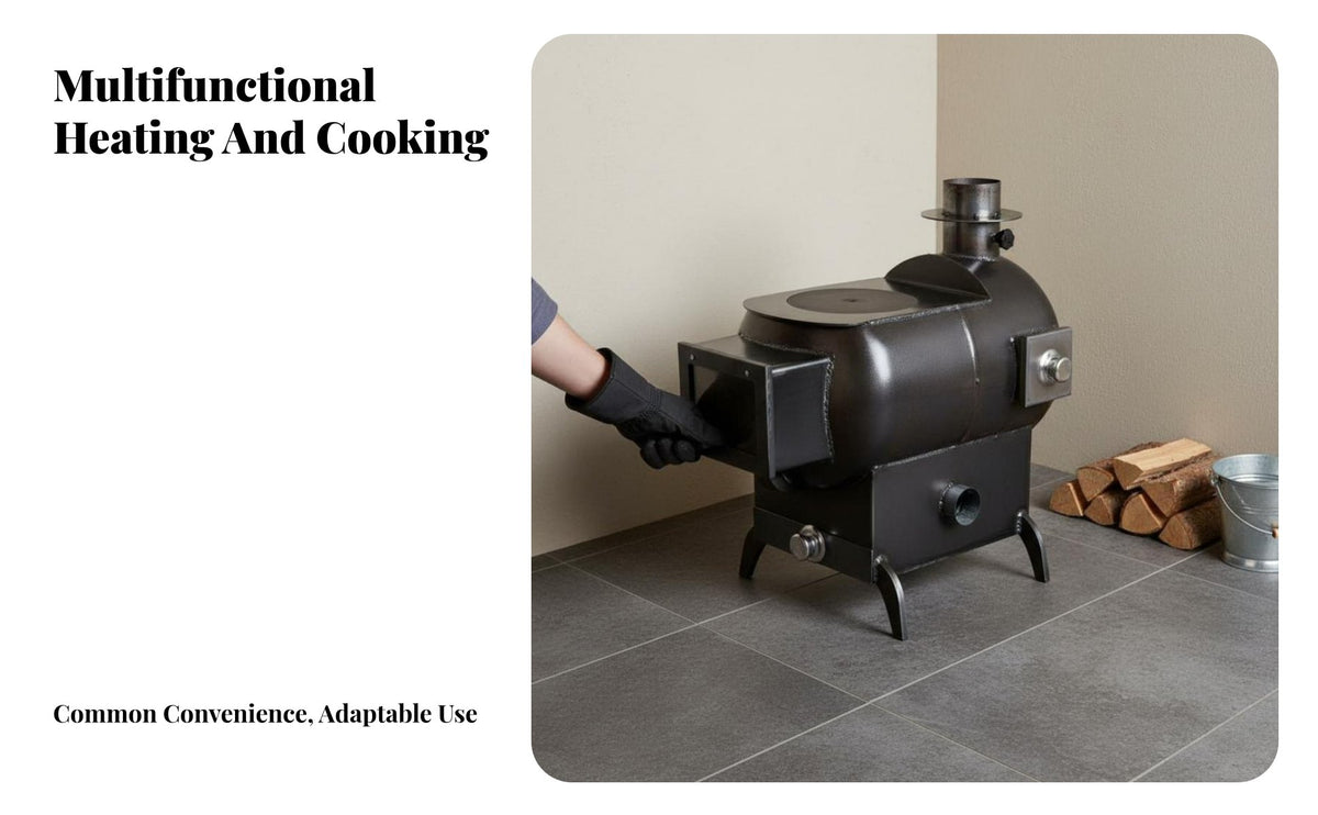Horizontal Fireplace Stove, Multi-Functional Heating, Rural Indoor Use, High-Temperature Wood Compatible