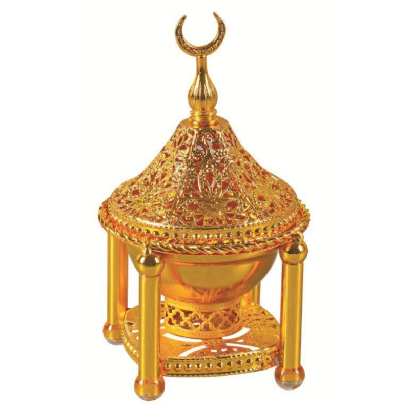Alloy Incense Burner, Middle Eastern Decorative, Gold or Silver, Vintage Arabic Design