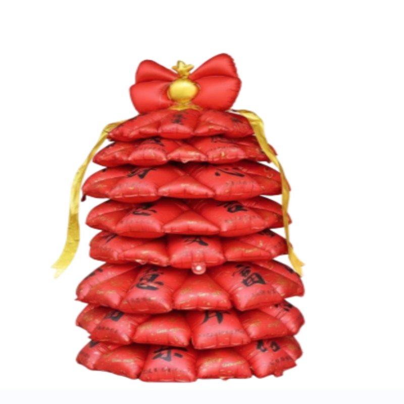 Christmas Balloon Wishing Tree, 2026 New Year Event Decor, Red Gold, Easy Setup