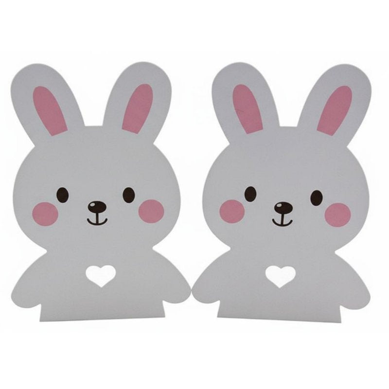 Cartoon Hare Iron Bookend, Anti-Slip Book Holder, Desk and Library Organizer